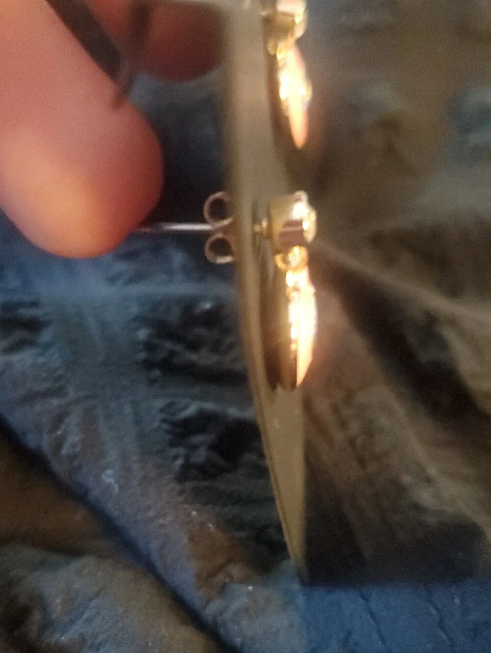 Coach Gold-Tone Pink Heart Drop Earrings with Crystal Studs - Picture 7 of 8